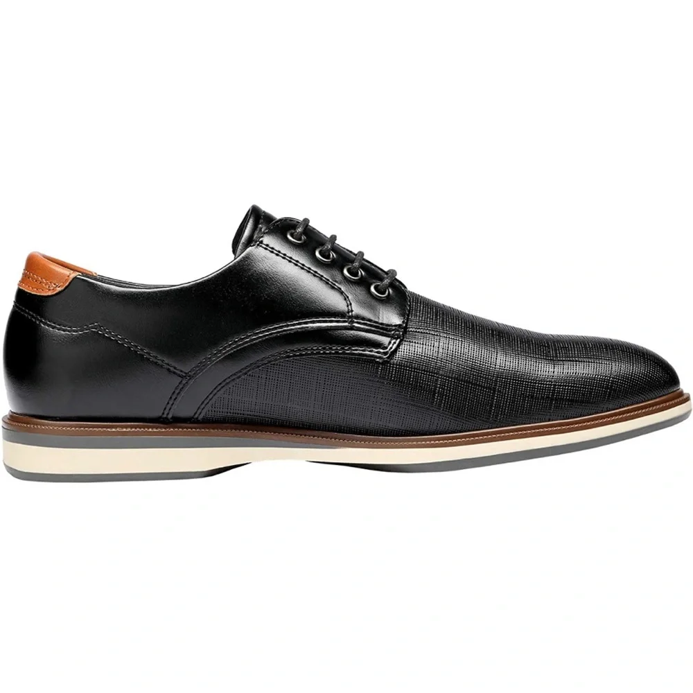Classy Bruno Marc black and brown Oxford dress shoes men business casual - Picture 4 of 13
